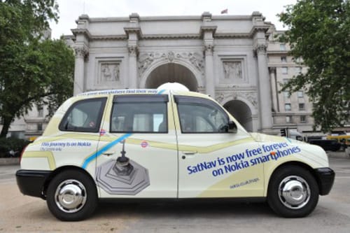 Taxis Nokia en Londres, servicio gratuito